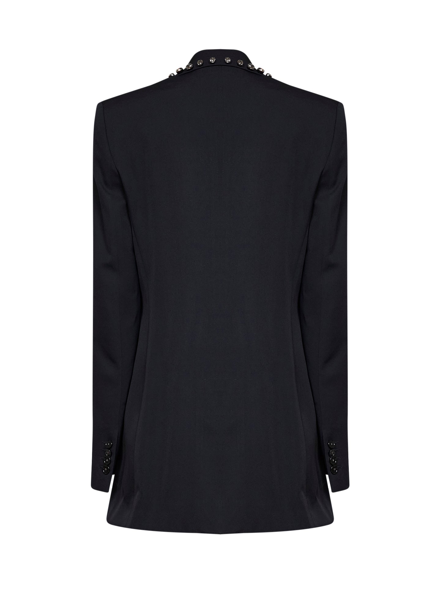Black wool embellished blazer