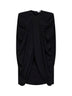 Black stretch viscose cape mini dress