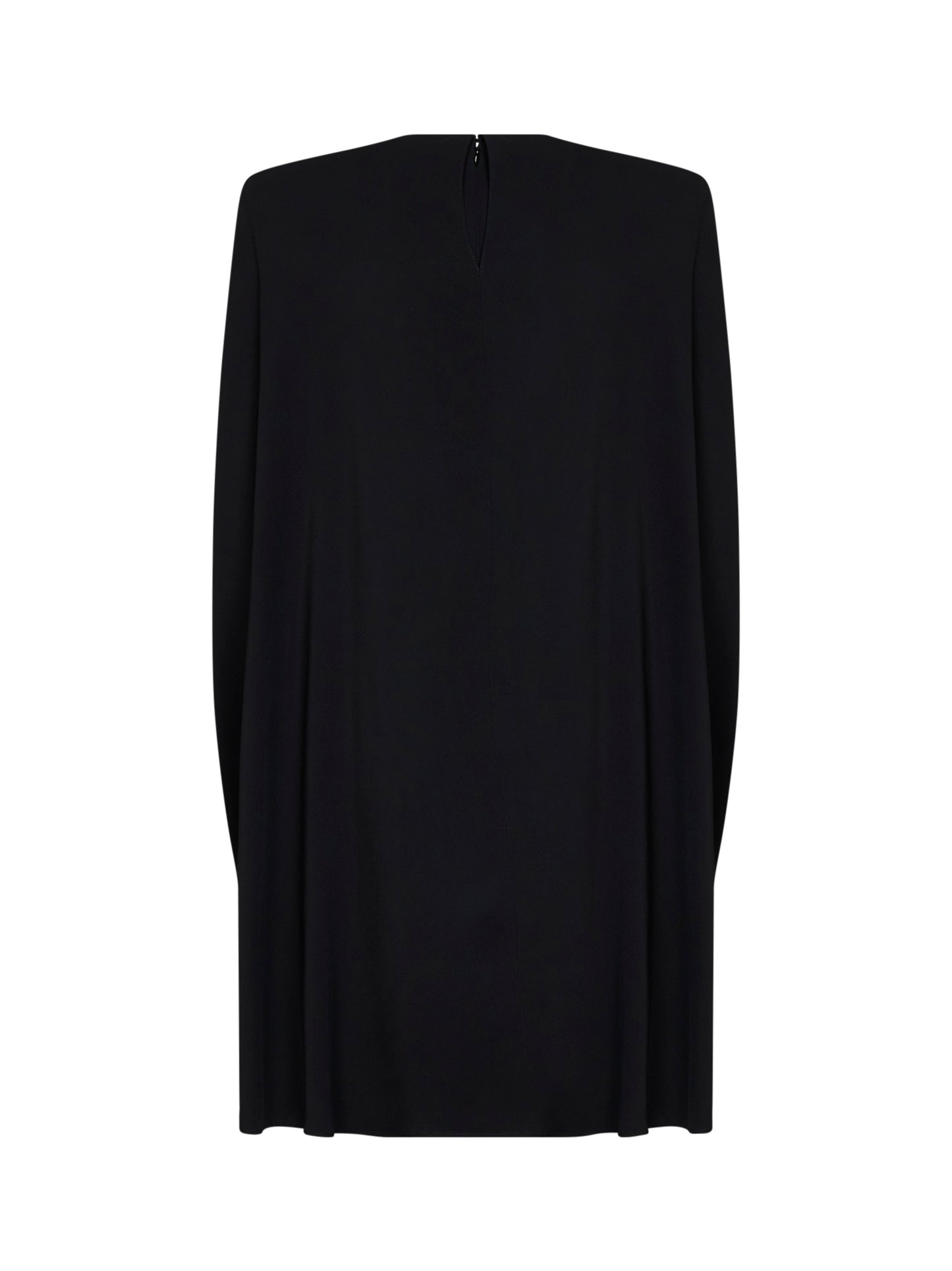 Black stretch viscose cape mini dress