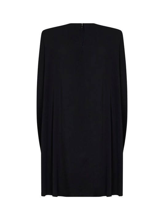 Miniabito a mantella in viscosa stretch nera<BR/>