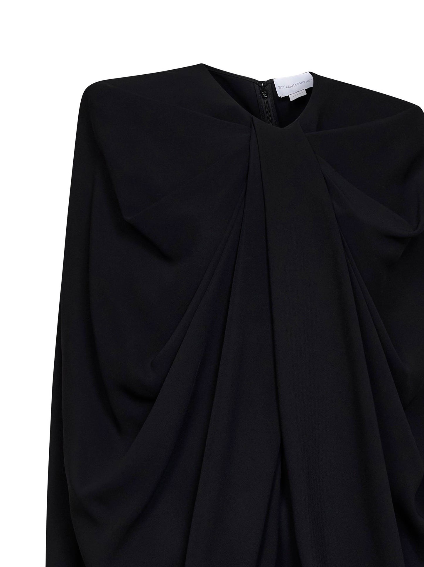 Black stretch viscose cape mini dress