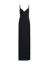 Black stretch viscose embellished evening dress
