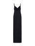 Black stretch viscose embellished evening dress