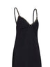 Black stretch viscose embellished evening dress