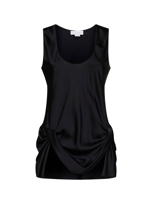 Top drappeggiato in raso nero