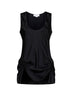 Black satin draped top