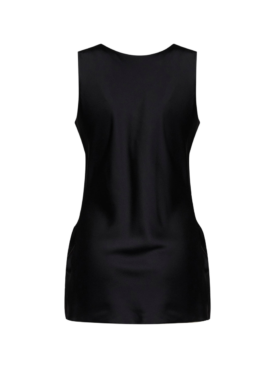 Black satin draped top