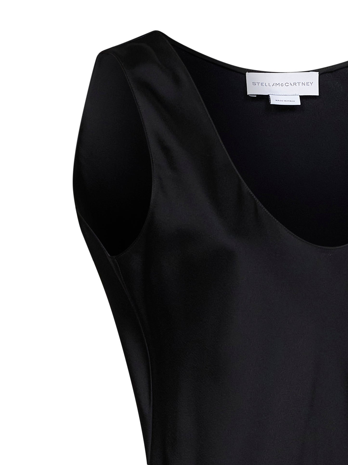 Black satin draped top