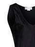Black satin draped top
