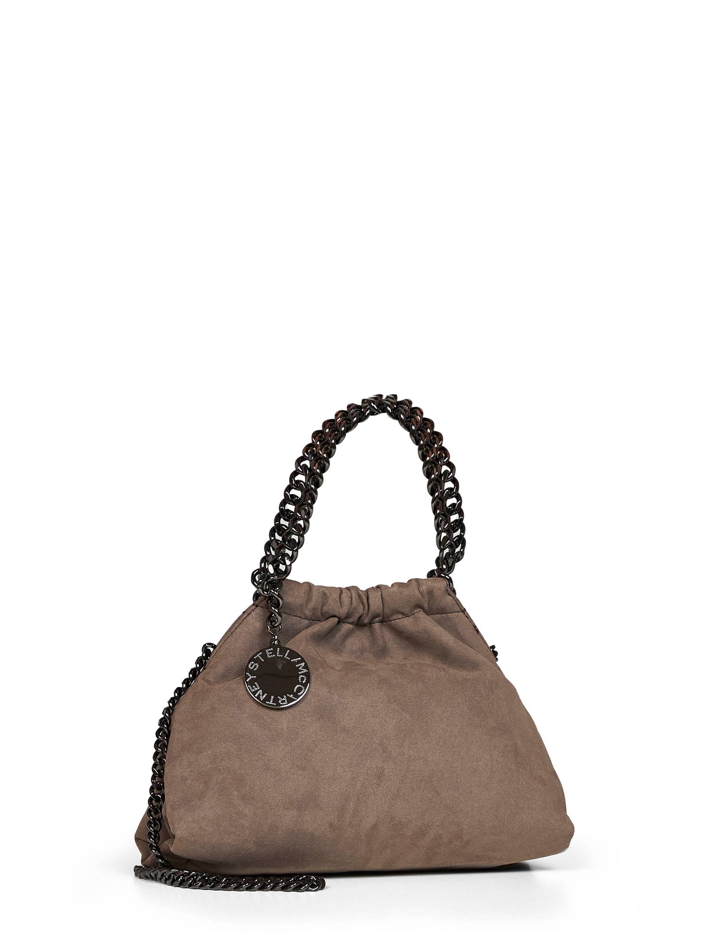 Dark taupe Falabella mini drawstring crossbody bag