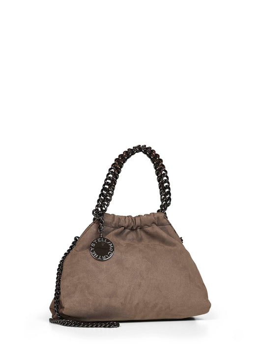 Borsa a tracolla mini con coulisse Falabella tortora scuro