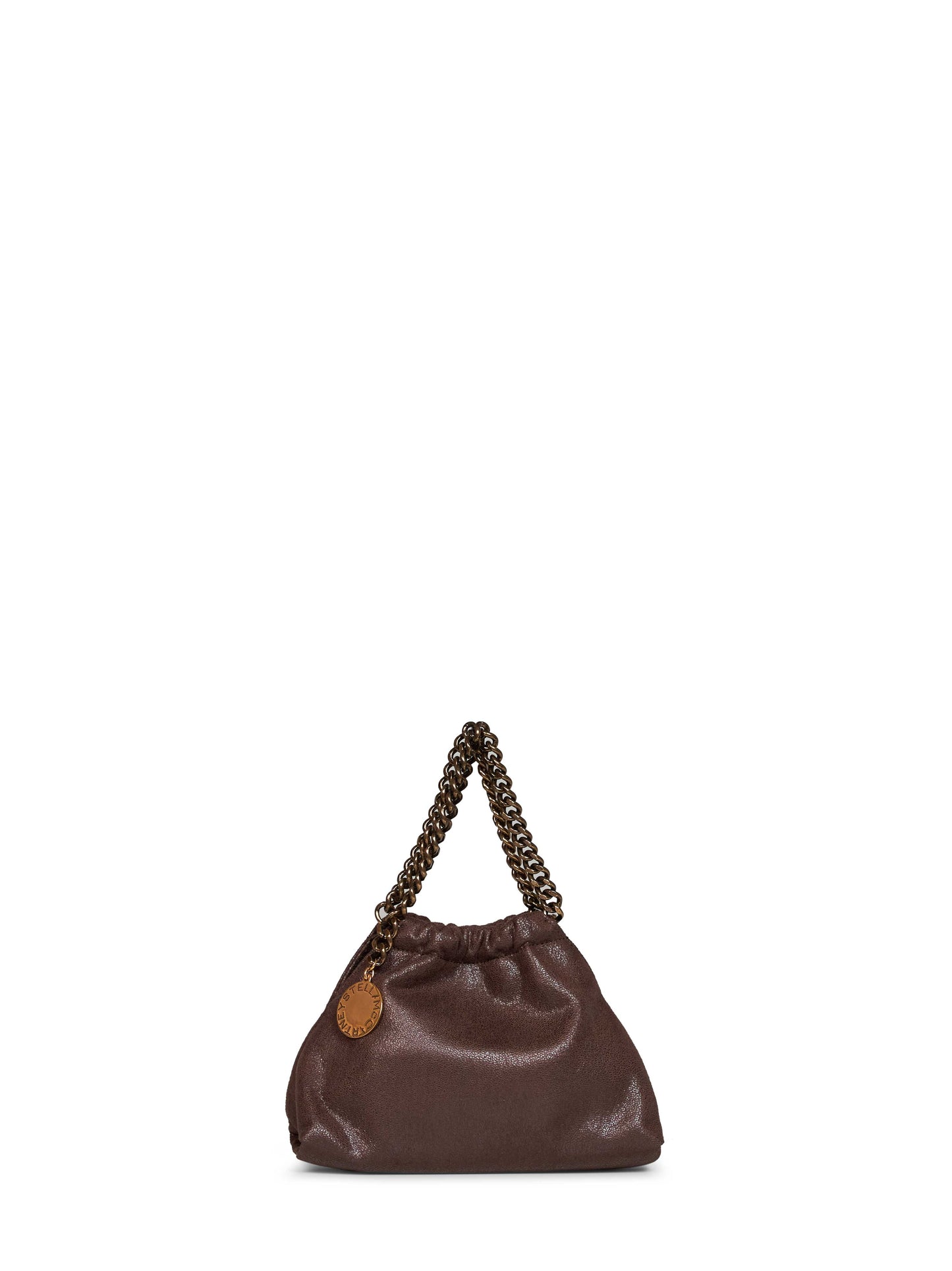 Borsa a tracolla mini con coulisse Falabella mogano