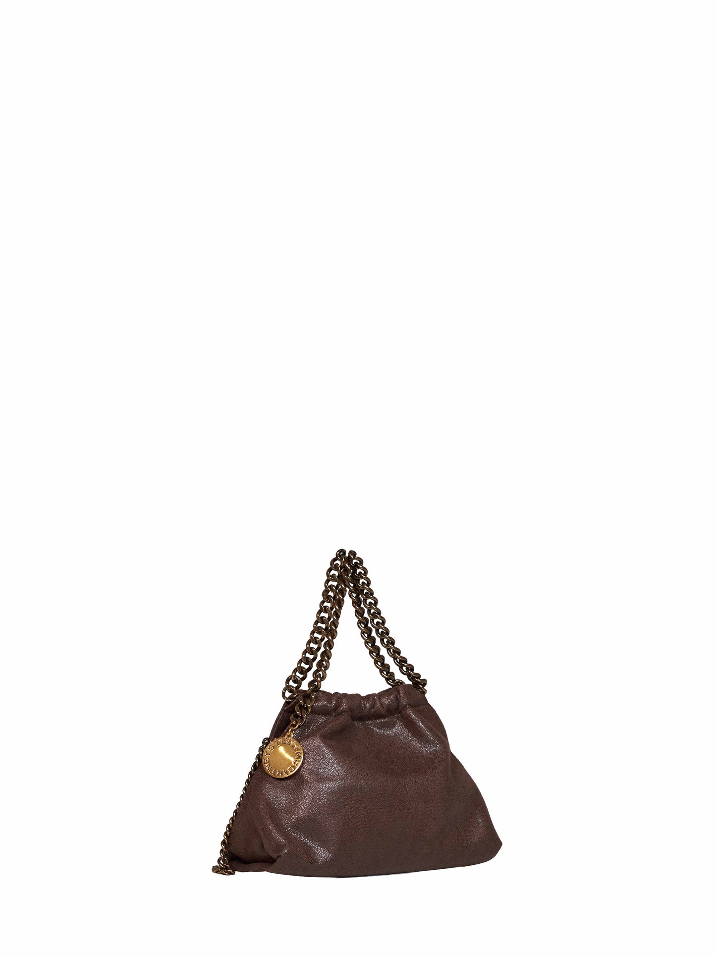 Borsa a tracolla mini con coulisse Falabella mogano
