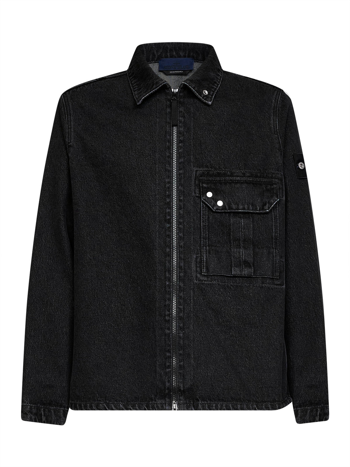 Camicia in denim di cotone nero