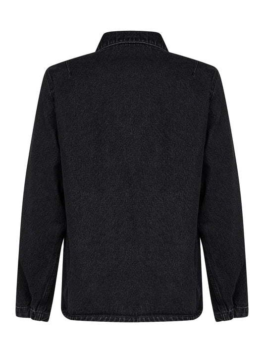 Black cotton denim shirt