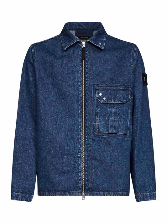 Blue cotton denim shirt