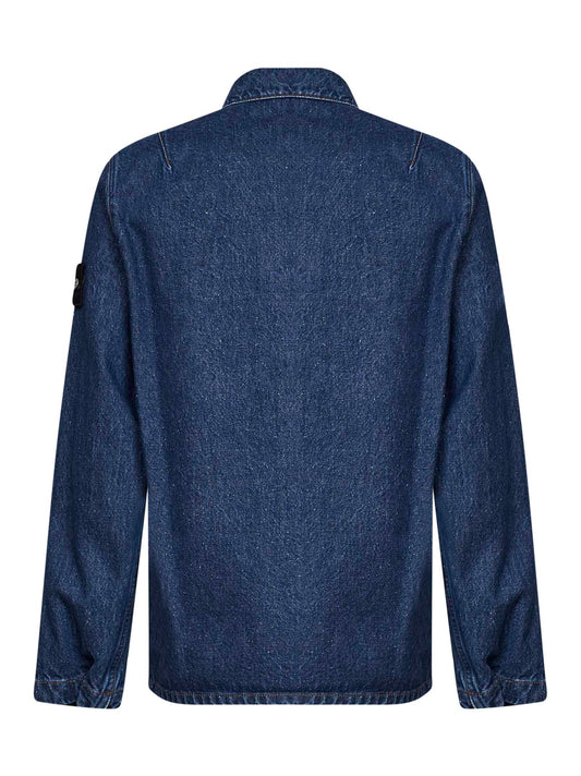 Blue cotton denim shirt
