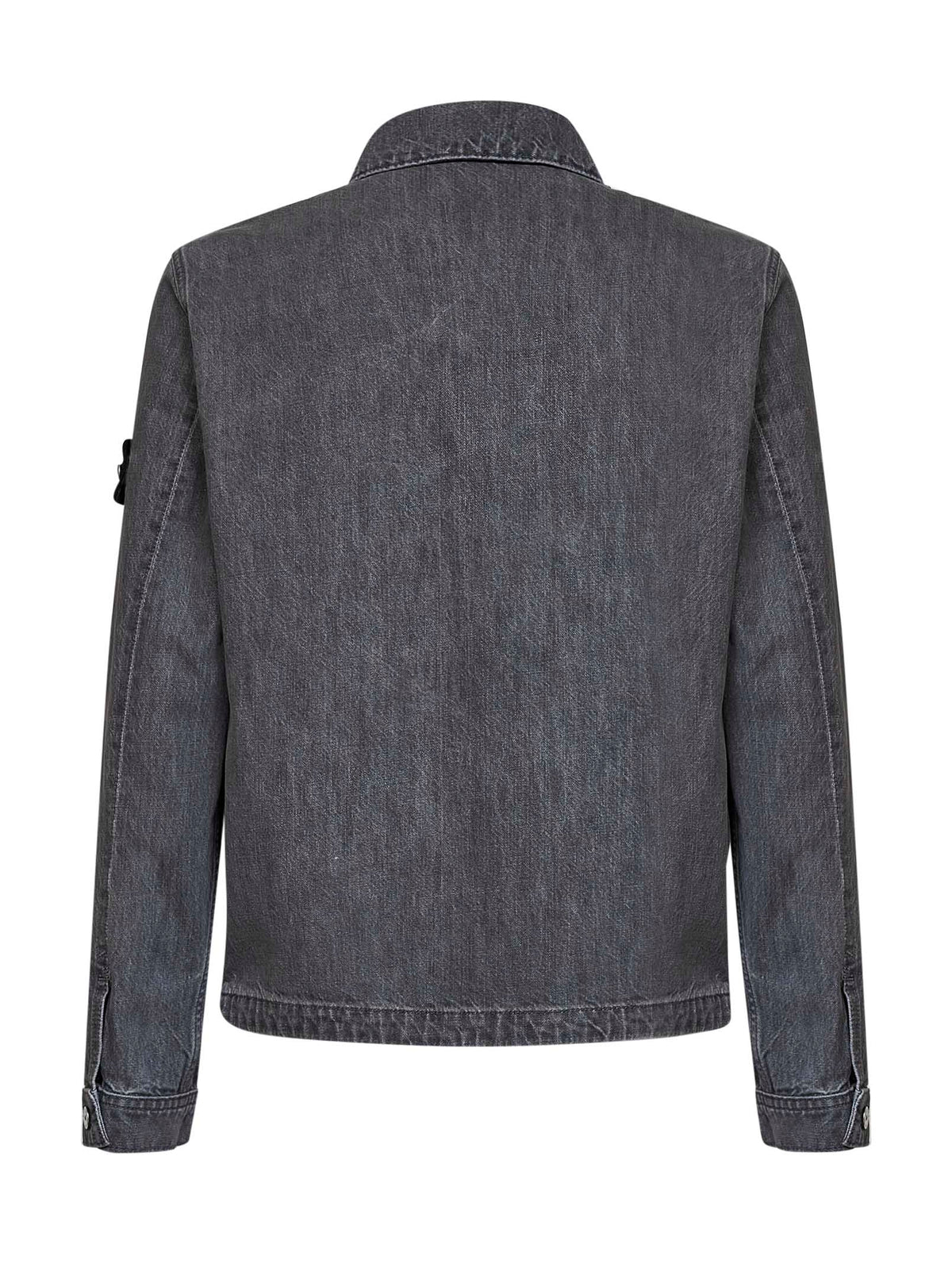 Grey cotton denim coach jacket
