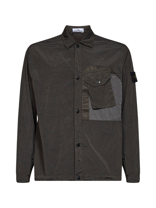 Coal grey Nylon Metal overshirt