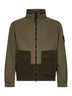 Overshirt in cotone Panama organico e nylon verde militare