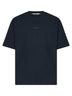 Blue organic cotton jersey printed T-shirt