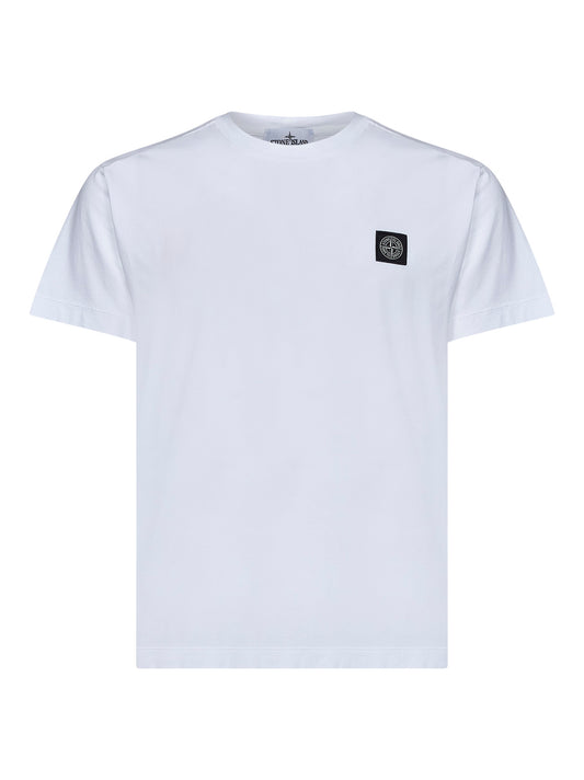 White 60/2 cotton jersey slim-fit T-shirt