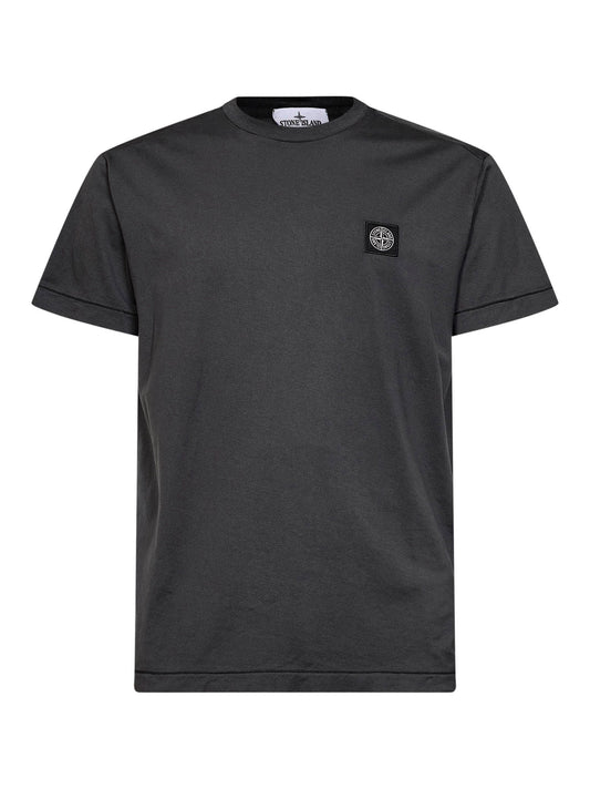 Lead grey 60/2 cotton jersey slim-fit T-shirt