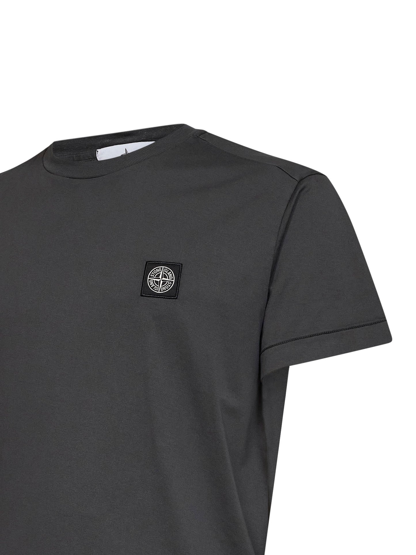 Lead grey 60/2 cotton jersey slim-fit T-shirt