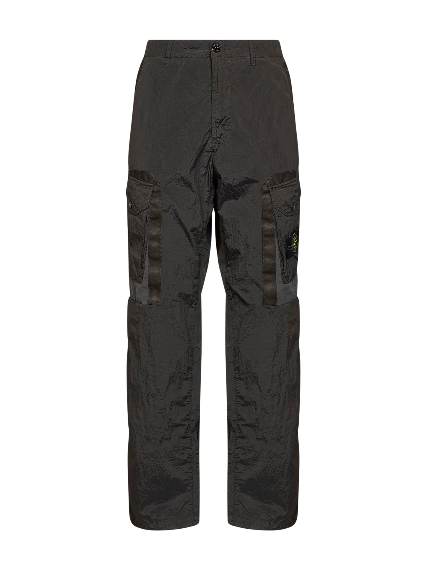 Coal grey Metal Nylon cargo trousers