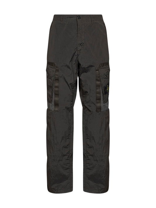 Coal grey Metal Nylon cargo trousers