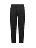 Black organic stretch broken twill cargo trousers