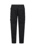 Black organic stretch broken twill cargo trousers