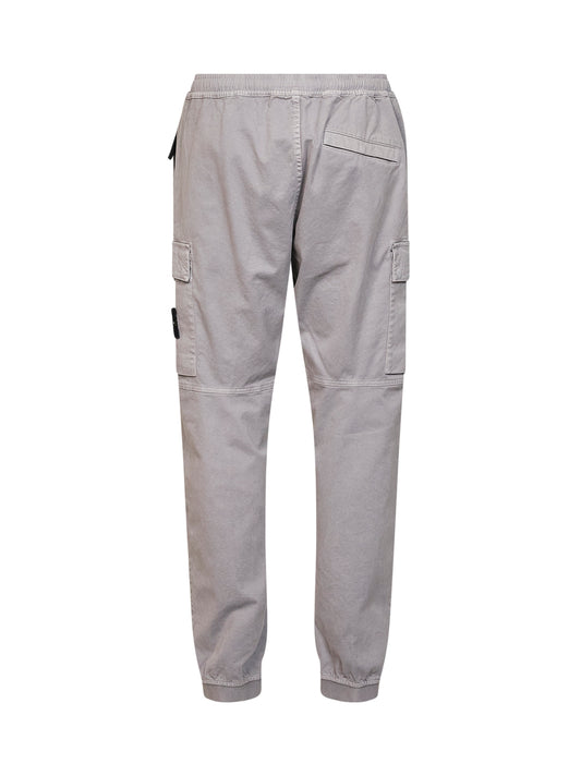 Pantalone cargo in broken twill biologico stretch grigio