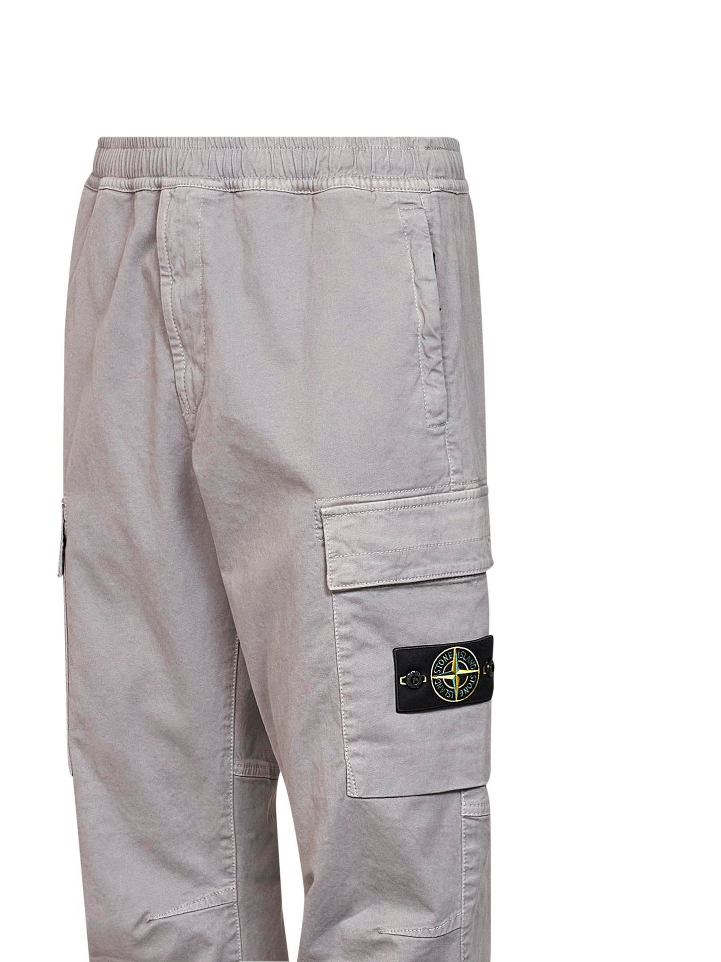 Pantalone cargo in broken twill biologico stretch grigio