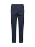 Blue organic stretch broken twill cargo trousers