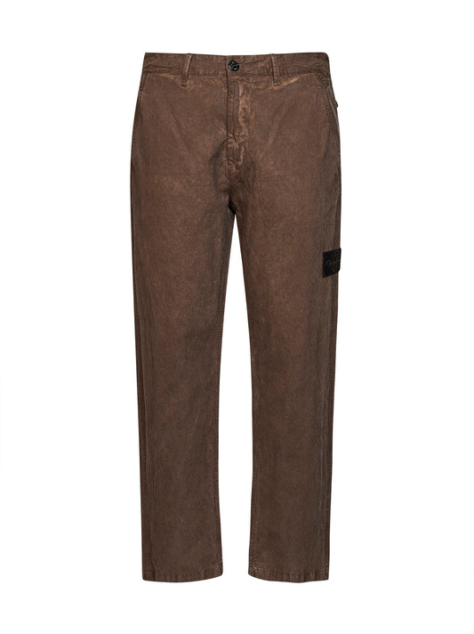 Lead grey straight-leg corduroy trousers