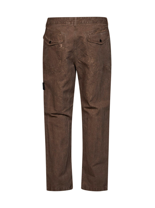 Lead grey straight-leg corduroy trousers
