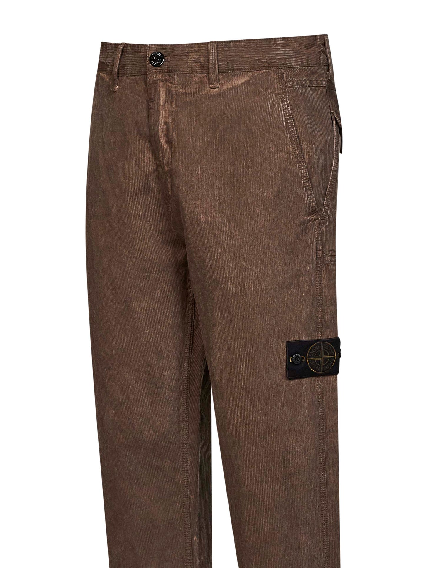 Pantaloni dritti in velluto a costine piombo