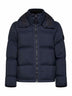 Navy blue CORDURA Advanced Fabrics 6.6 ripstop nylon hooded down jacket