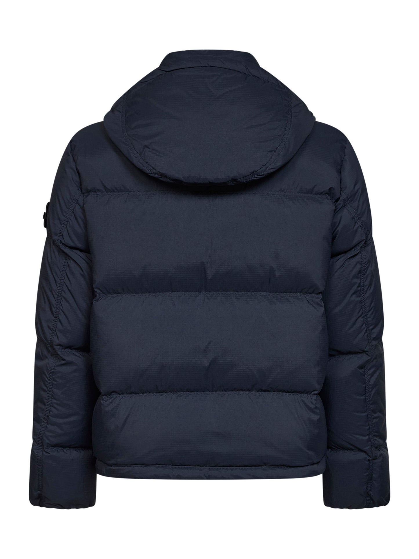 Navy blue CORDURA Advanced Fabrics 6.6 ripstop nylon hooded down jacket