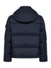 Navy blue CORDURA Advanced Fabrics 6.6 ripstop nylon hooded down jacket