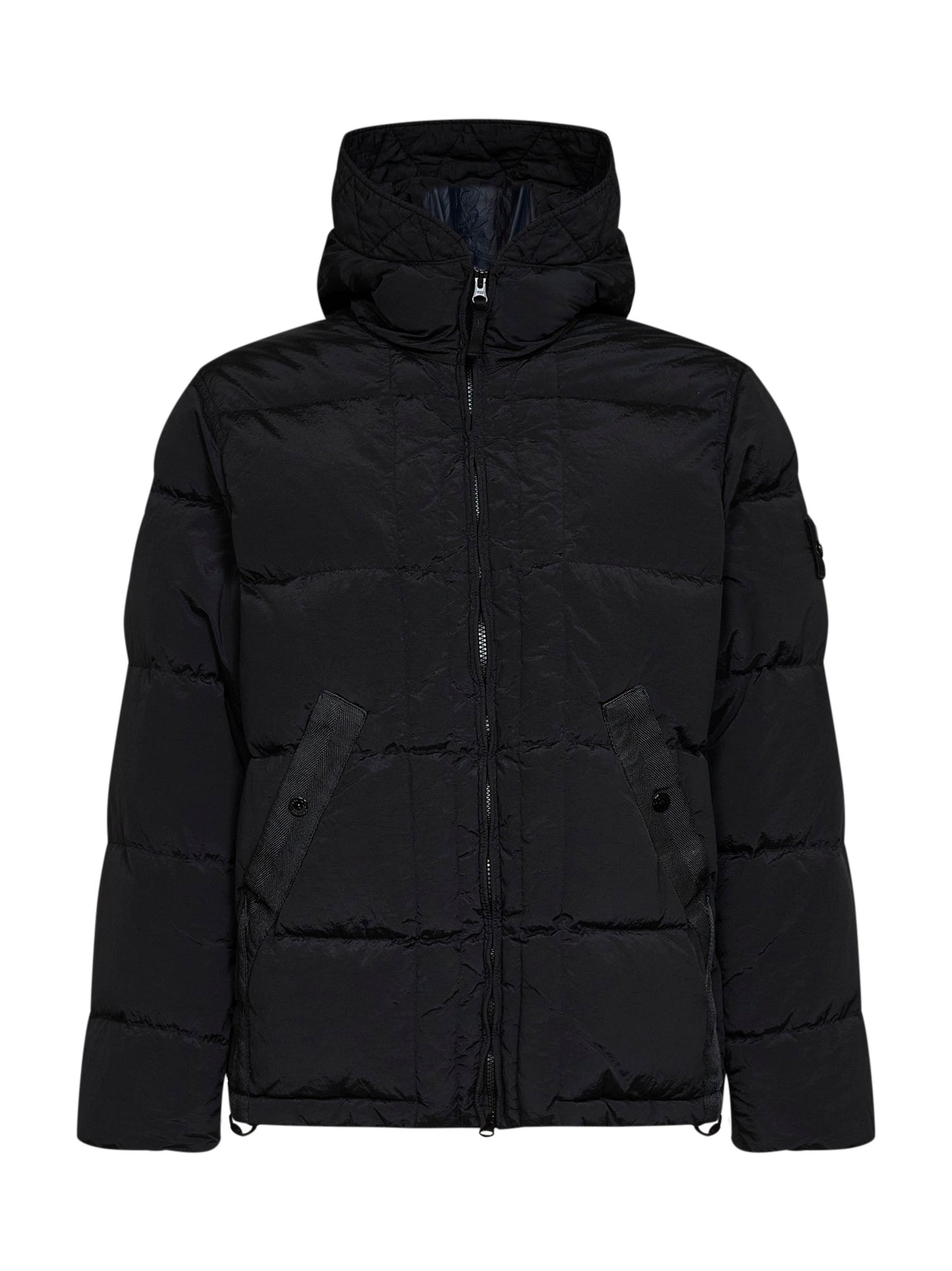 Piumino con cappuccio in Nylon Metal nero