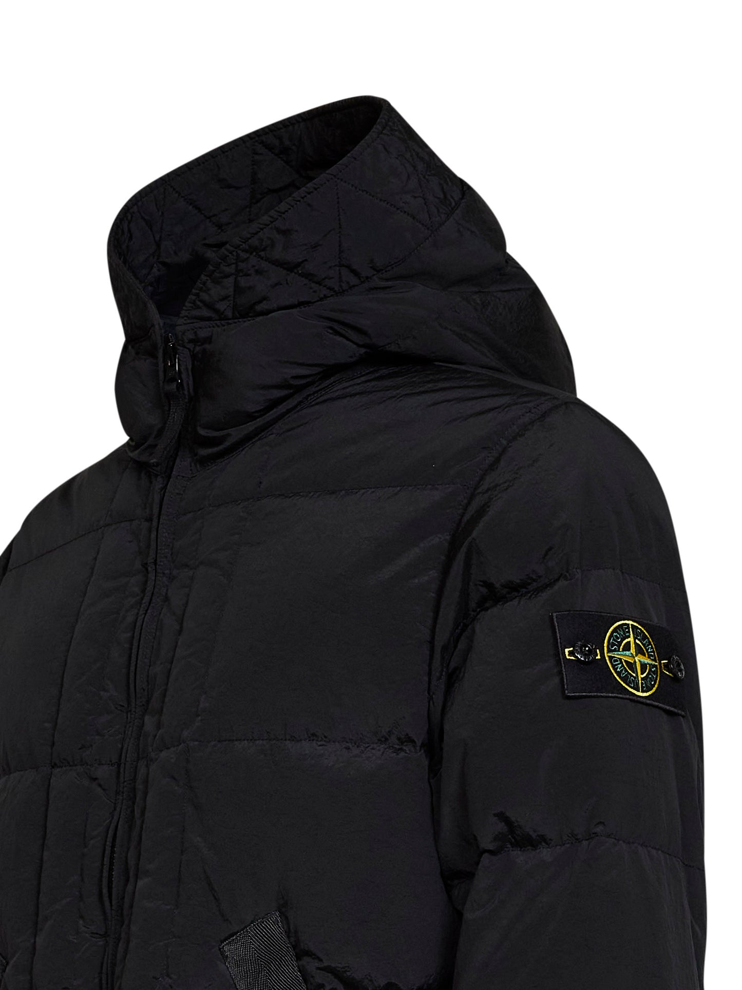 Piumino con cappuccio in Nylon Metal nero