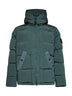 Ocean green Nylon Metal hooded down jacket