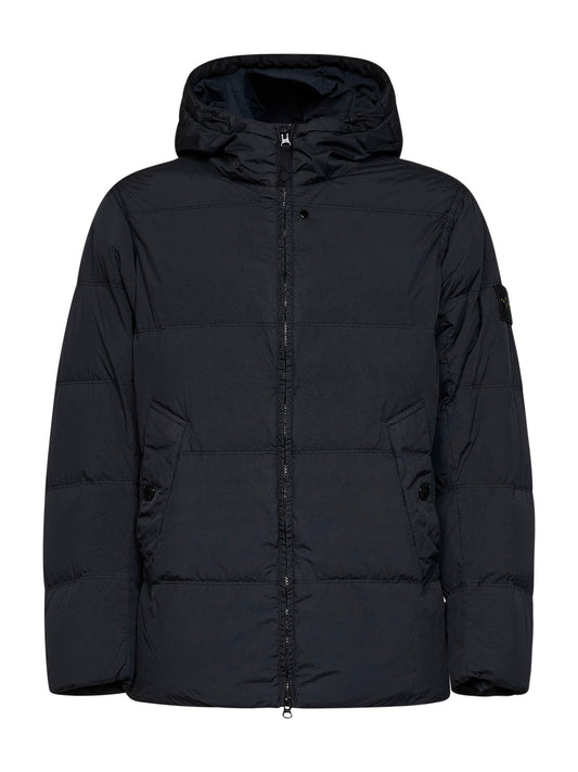 Blue Crinkle Reps NY hooded down jacket
