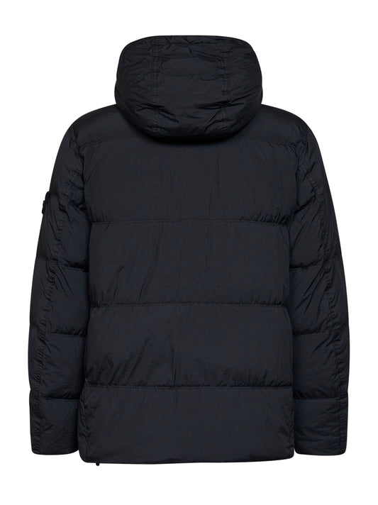 Blue Crinkle Reps NY hooded down jacket