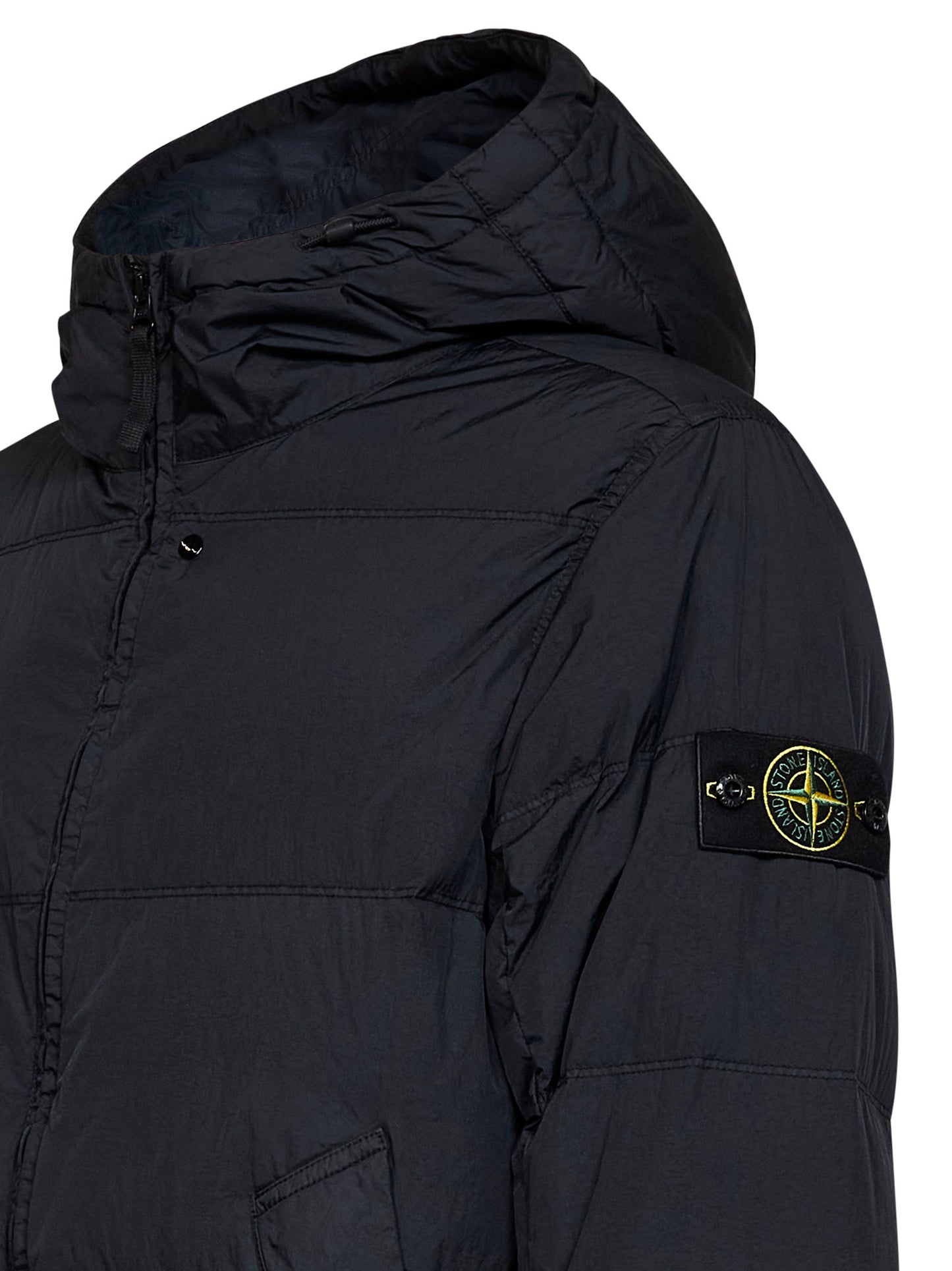 Blue Crinkle Reps NY hooded down jacket