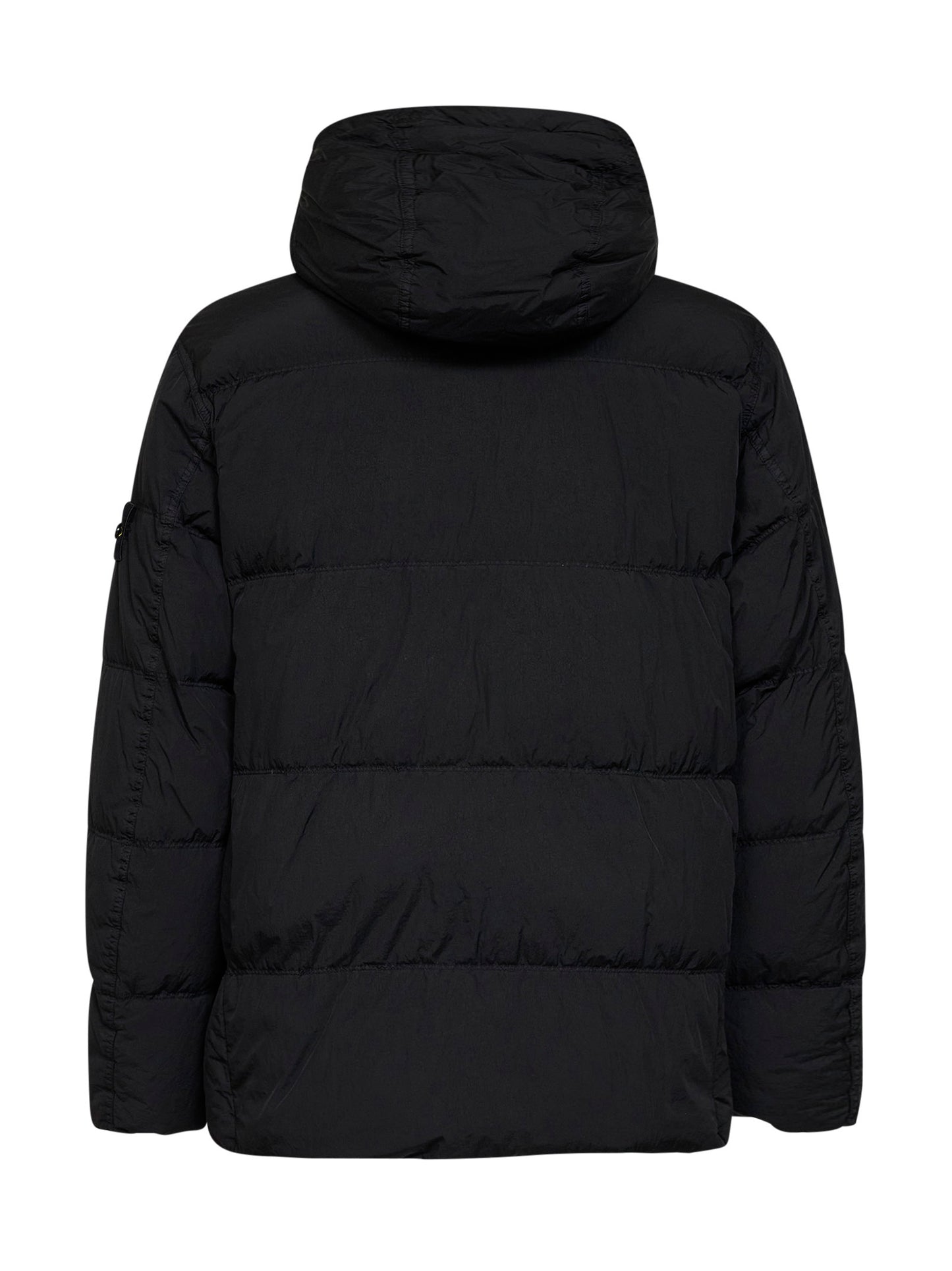 Piumino con cappuccio in Crinkle Reps NY nero