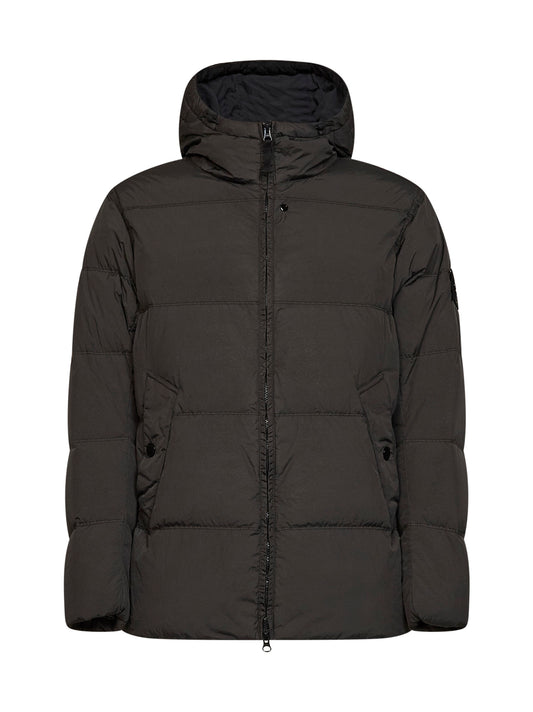 Lead grey Crinkle Reps NY hooded down jacket