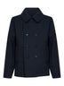 Blue Heavy Melton wool double-breasted coat